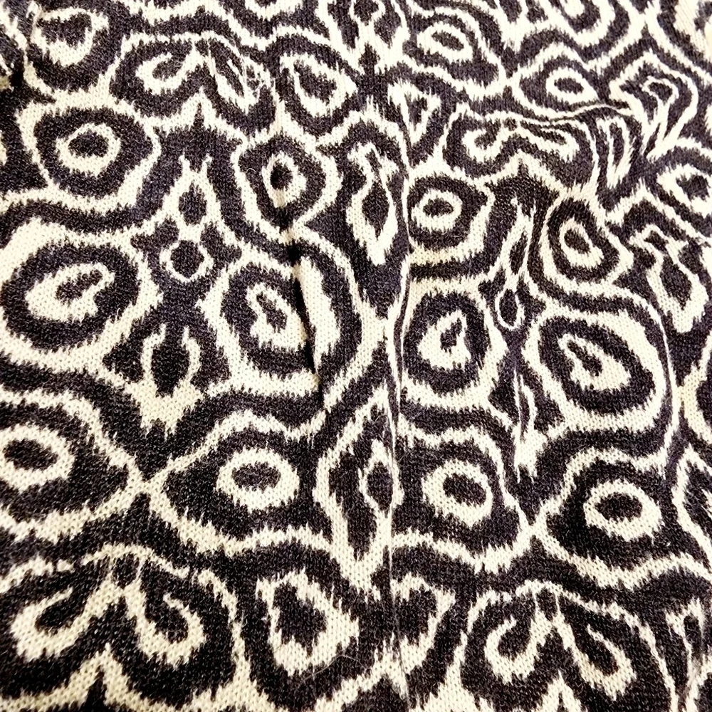 J. Crew Black White Patterned Women's Cardigan Women's Small S Linen Silk EUC